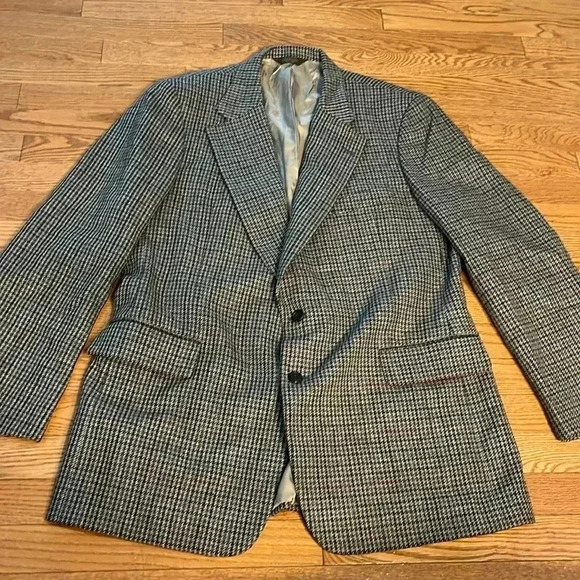 [45Tall]Paul Stuart Tweed Plaid Wool  Blazer Sport Coat - Picture 1 of 13